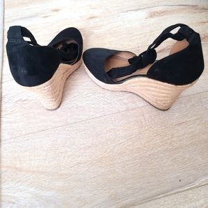 Black tie up espadrilles